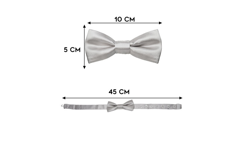 Papillon Argento in raso misure