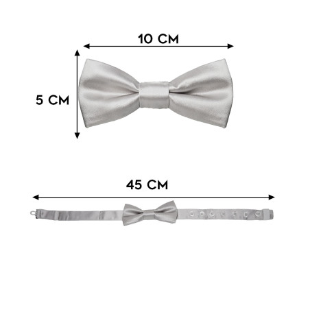 Papillon Argento in raso misure