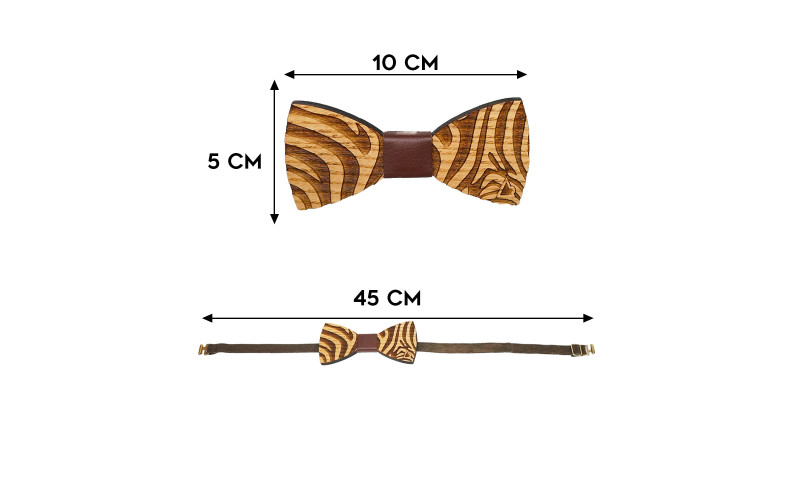 Papillon in Legno Zebra misure