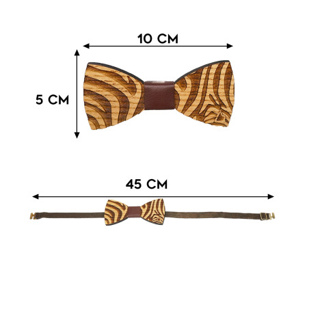 Papillon in Legno Zebra misure