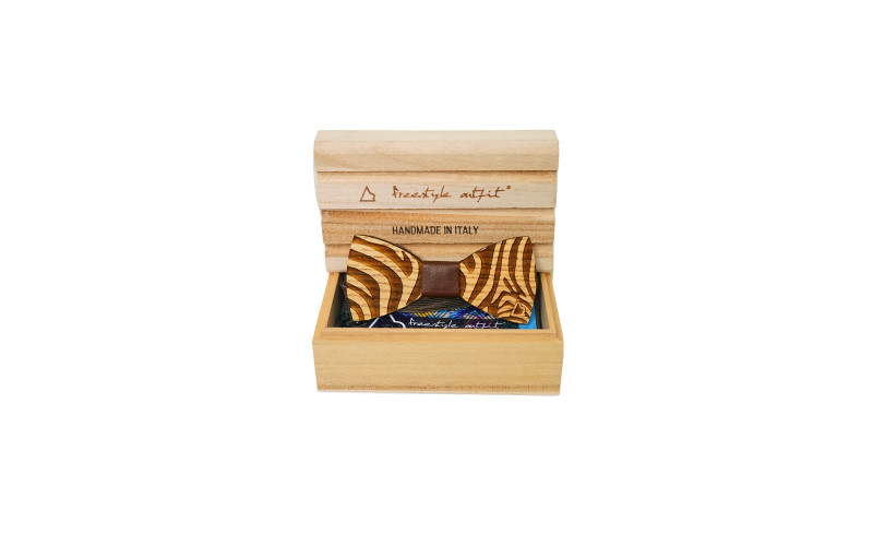 Papillon in Legno Zebra nella scatola Freestyle Outfit