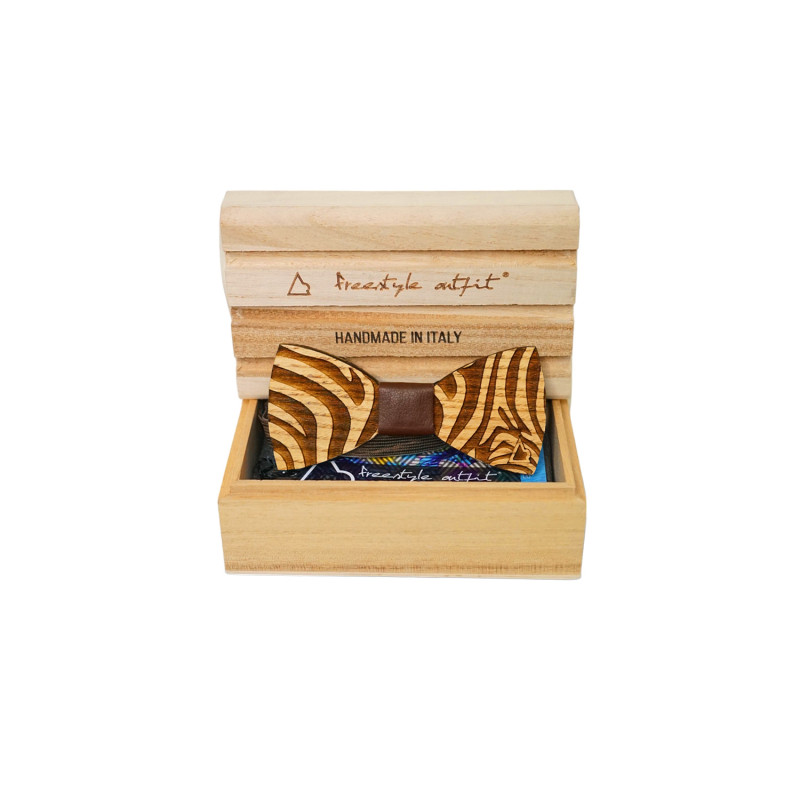 Papillon in Legno Zebra nella scatola Freestyle Outfit