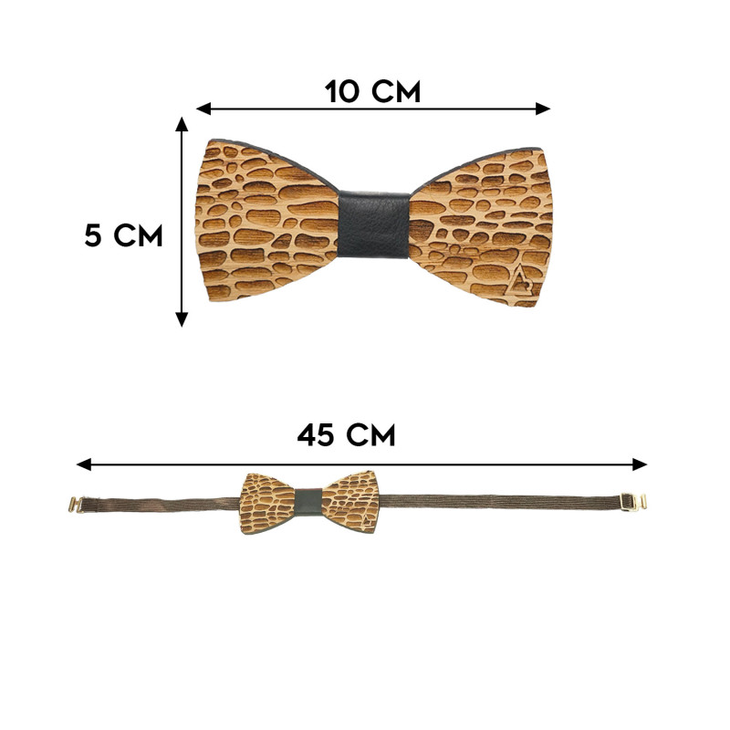 Papillon in Legno Pitonato misure