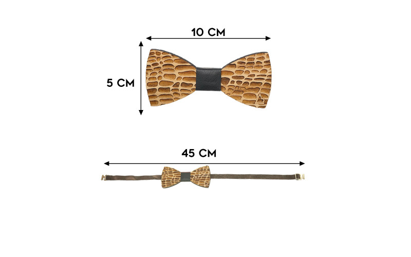 Papillon in Legno Pitonato misure