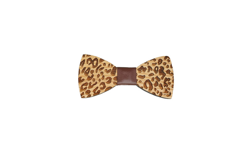 Papillon in Legno Leopardato