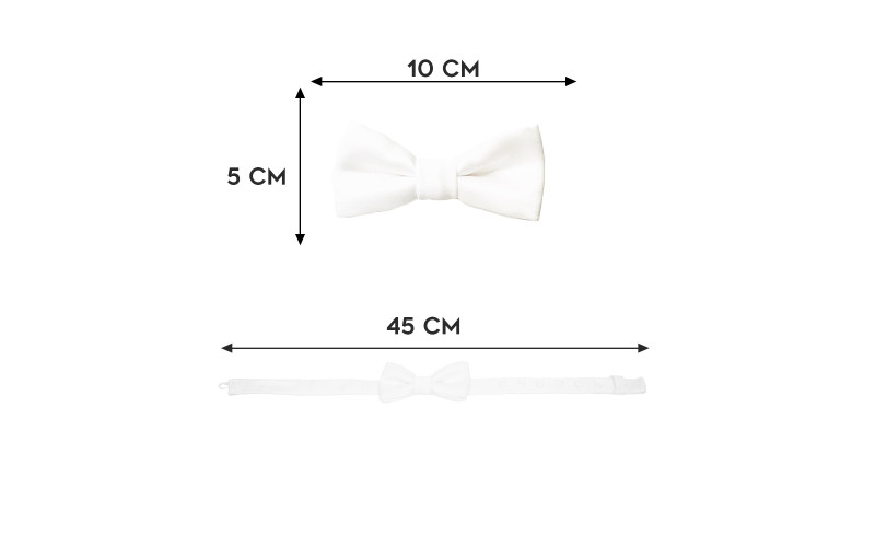 Papillon Bianco in raso elegante misure
