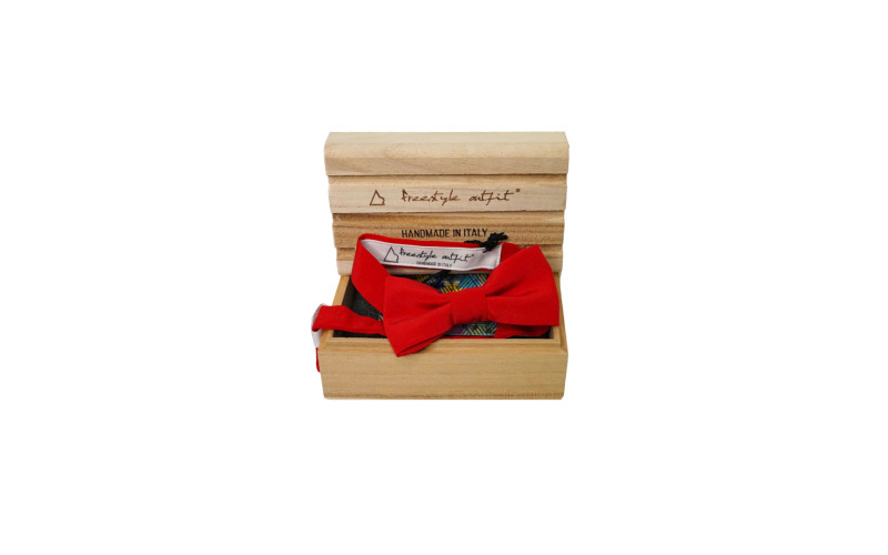 Papillon Rosso in Tessuto Classico elegante nella scatola Freestyle Outfit