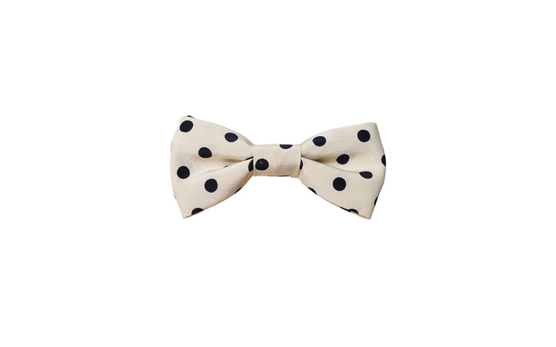 Papillon Crema a Pois Neri in raso elegante