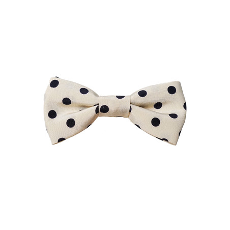 Papillon Crema a Pois Neri in raso elegante