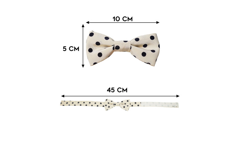 Papillon Crema a Pois Neri in raso elegante misure