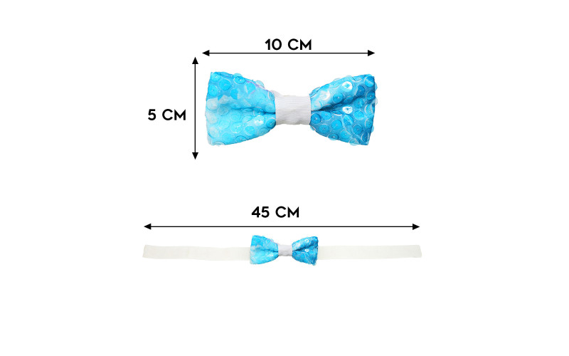 Papillon Azzurro Pailettes in Tessuto Classico