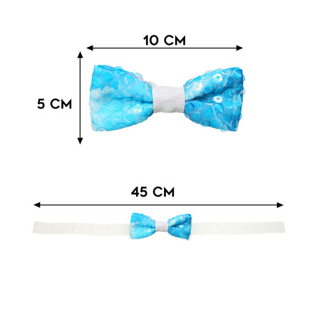 Papillon Azzurro Pailettes in Tessuto Classico