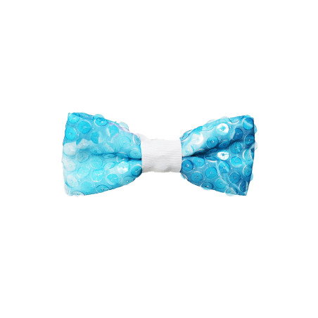Papillon Azzurro Pailettes in Tessuto Classico
