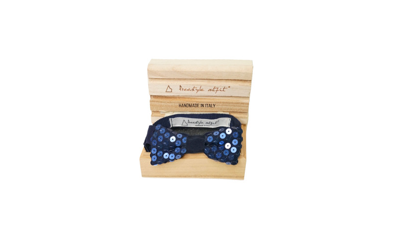 Papillon Blu Pailettes in Tessuto Classico  nella scatola Freestyle Outfit