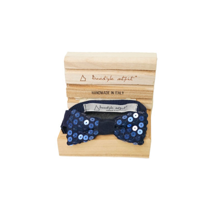 Papillon Blu Pailettes in Tessuto Classico  nella scatola Freestyle Outfit