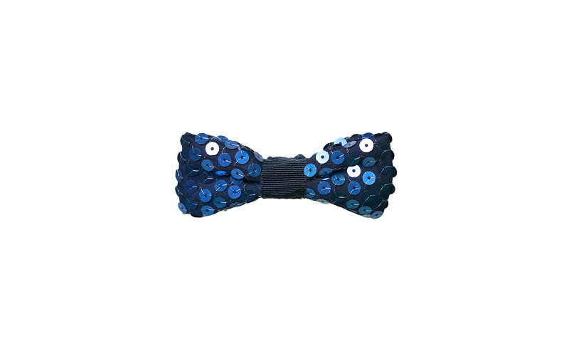 Papillon Blu Pailettes in Tessuto Classico