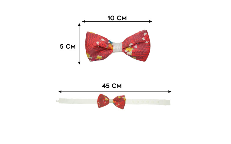 Papillon con Fiori Piccoli Rossi casual misure