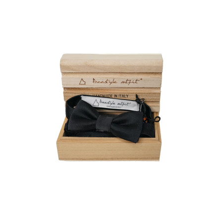 Papillon Nero da uomo con confezione da regalo in legno – Accessorio Elegante per Matrimoni ed Eventi Speciali