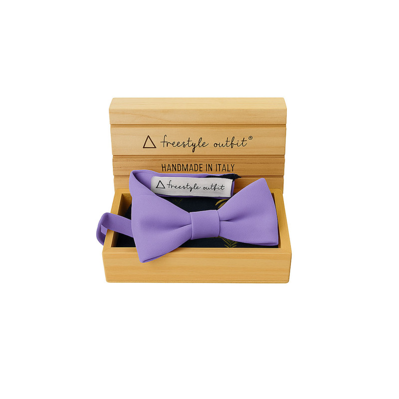Papillon glicine classico da uomo nella confezione in legno - Freestyle Outfit