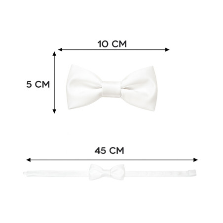 Papillon seta bianco uomo dimensioni in cm lunghezza e altezza - Freestyle Outfit
