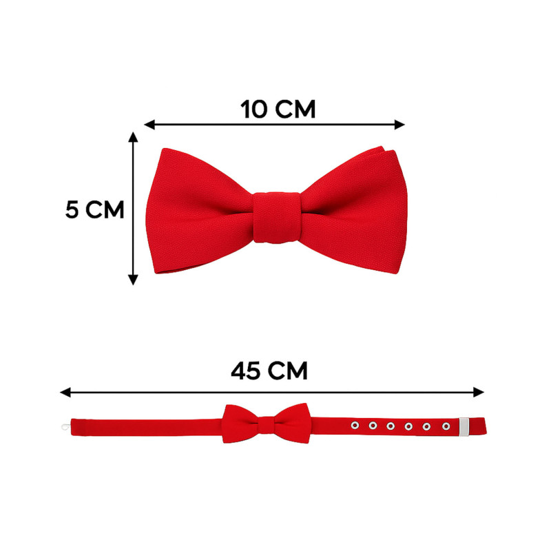 Papillon Classico in Cotone Rosso dimensioni in cm lunghezza e altezza - Freestyle Outfit