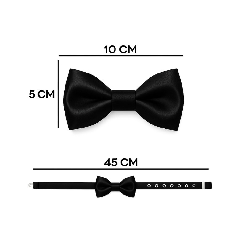 Papillon seta nero dimensioni in cm altezza e lunghezza - Freestyle Outfit