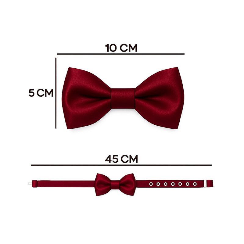 Papillon bordeaux seta da uomo dimensioni in cm altezza e lunghezza - Freestyle Outfit