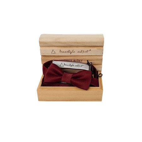 Papillon bordeaux seta da uomo nella confezione in legno - Freestyle Outfit