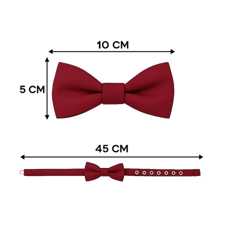 Papillon bordeaux classico da uomo dimensioni in cm altezza e lunghezza - Freestyle Outfit