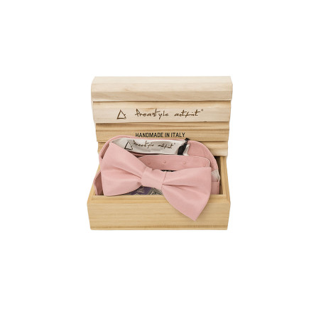 Papillon rosa classico da uomo nella confezione in legno - Freestyle Outfit
