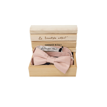 Papillon rosa cipria da uomo nella confezione in legno - Freestyle Outfit