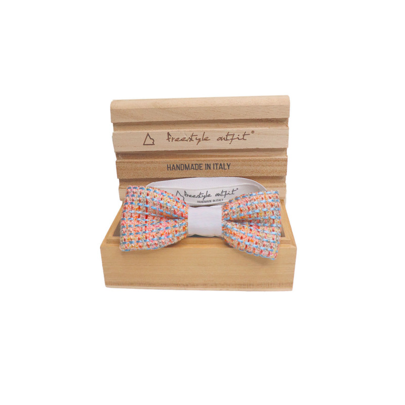 Papillon blu e rosa pesca da uomo nella confezione in legno - Freestyle Outfit