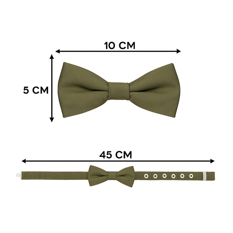 Papillon verde militare dimensioni in cm altezza e lunghezza - Freestyle Outfit