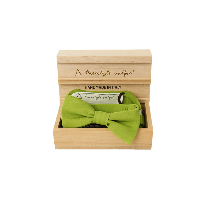 Papillon verde lime nella confezione in legno - Freestyle Outfit