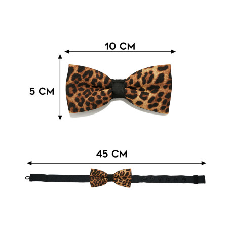 Papillon leopardato classico da uomo dimensioni in cm altezza e lunghezza - Freestyle Outfit