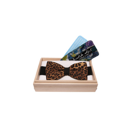 Papillon leopardato classico da uomo nella confezione in legno - Freestyle Outfit