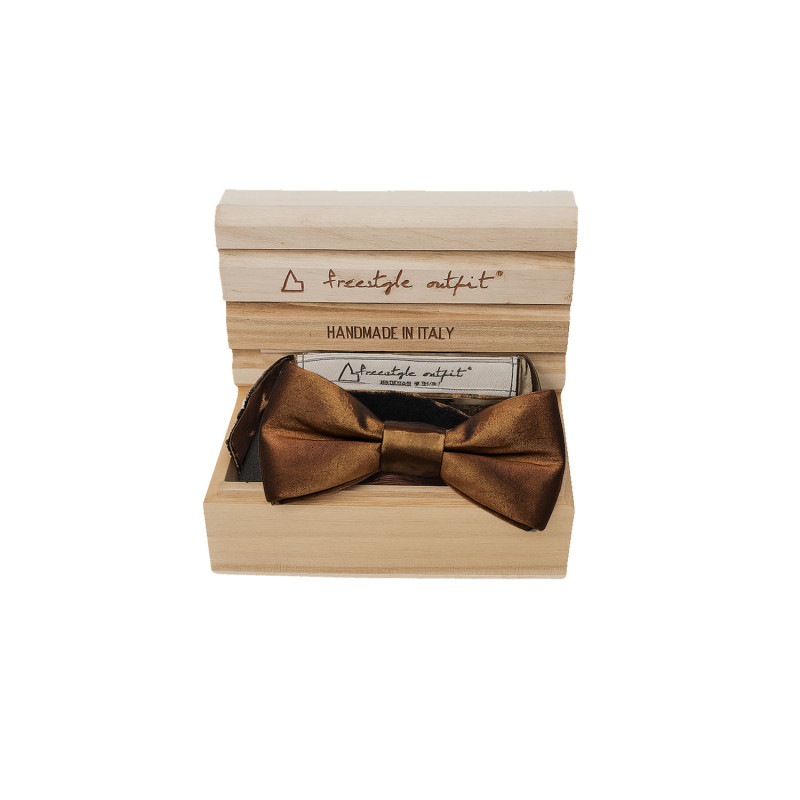 Papillon bronzo classico da uomo nella confezione in legno - Freestyle Outfit