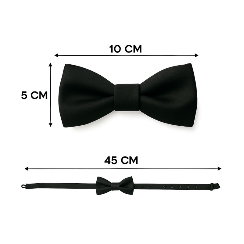 Papillon nero da uomo classico dimensioni in cm lunghezza e altezza - Freestyle Outfit