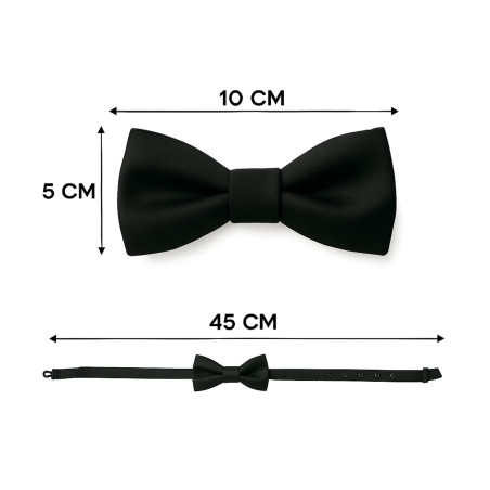 Papillon nero da uomo classico dimensioni in cm lunghezza e altezza - Freestyle Outfit