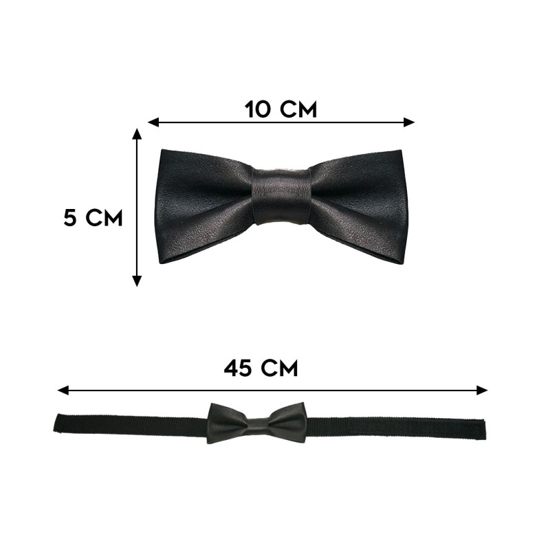 Papillon nero in pelle classico da uomo dimensioni in cm altezza e lunghezza - Freestyle Outfit