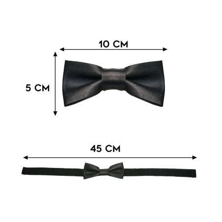 Papillon nero in pelle classico da uomo dimensioni in cm altezza e lunghezza - Freestyle Outfit