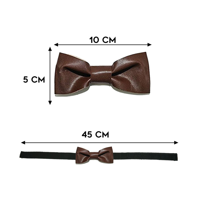 Papillon marrone in pelle classico da uomo dimensioni in cm altezza e lunghezza - Freestyle Outfit