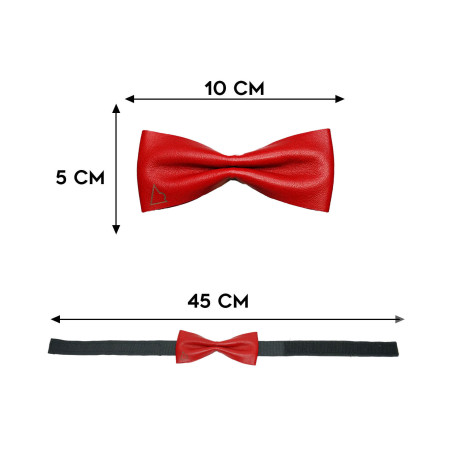 Papillon modello Pussy in Pelle Rossa dimensioni in cm altezza e lunghezza - Freestyle Outfit