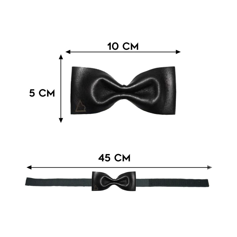 Papillon nero in pelle modello Pussy da uomo dimensioni in cm altezza e lunghezza - Freestyle Outfit