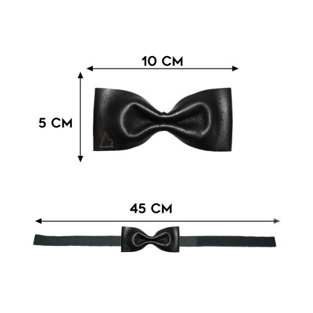 Papillon nero in pelle modello Pussy da uomo dimensioni in cm altezza e lunghezza - Freestyle Outfit