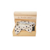 Papillon a pois blu in seta crema da uomo nella confezione in legno - Freestyle Outfit