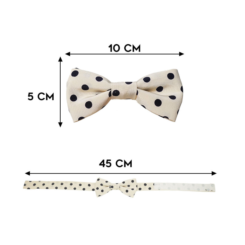 Papillon a pois blu in seta crema da uomo dimensioni in cm lunghezza e altezza - Freestyle Outfit