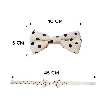 Papillon a pois blu in seta crema da uomo dimensioni in cm lunghezza e altezza - Freestyle Outfit