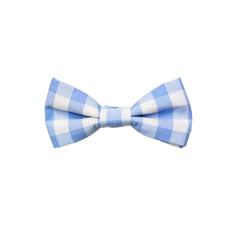 Papillon a quadri azzurro e bianco da uomo - Freestyle Outfit