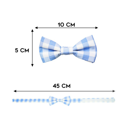 Papillon a quadri azzurro e bianco da uomo dimensioni in cm lunghezza e altezza - Freestyle Outfit